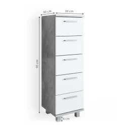 Badschrank Ilias Beton 30 x 95 cm Vicco