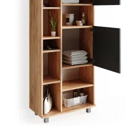 Badschrank Ilias Goldkraft Eiche 60 x 190 cm Vicco