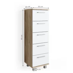 Badschrank Ilias Sonoma 30 x 95 cm Vicco
