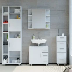 Badschrank Ilias Weiß 30 x 95 cm Vicco