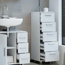 Badschrank Ilias Weiß 30 x 95 cm Vicco