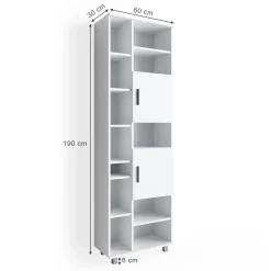 Badschrank Ilias Weiß 60 x 190 cm Vicco