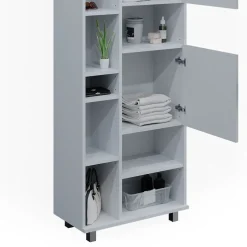 Badschrank Ilias Weiß Hochglanz 60 x 190 cm Vicco