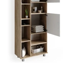 Badschrank Ilias Weiß/Sonoma 60 x 190 cm Vicco