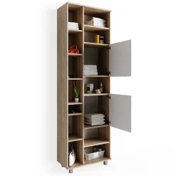 Badschrank Ilias Weiß/Sonoma 60 x 190 cm Vicco