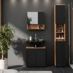 Badschrank Irma Anthrazit gepunktet 30 x 192 cm Vicco