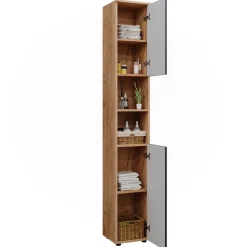 Badschrank Irma Anthrazit gepunktet 30 x 192 cm Vicco