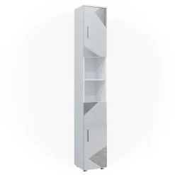 Badschrank Irma Weiß Hochglanz mit Einsätzen 30 x 192 cm Vicco