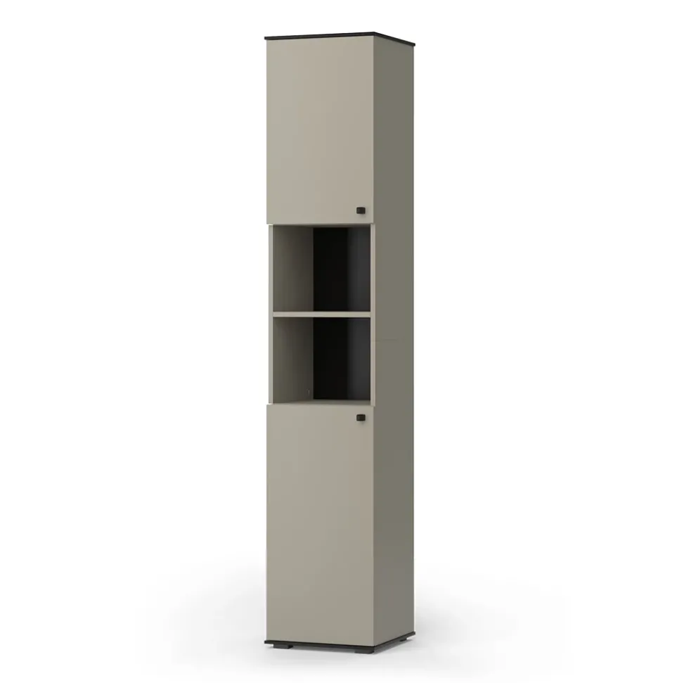 Badschrank Joli Greige 37 x 192 cm mit 2 Türen Vicco