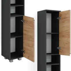 Badschrank J-Shape Grau 30 x 190 cm Vicco