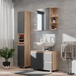 Badschrank J-Shape Sonoma 30 x 190 cm Vicco