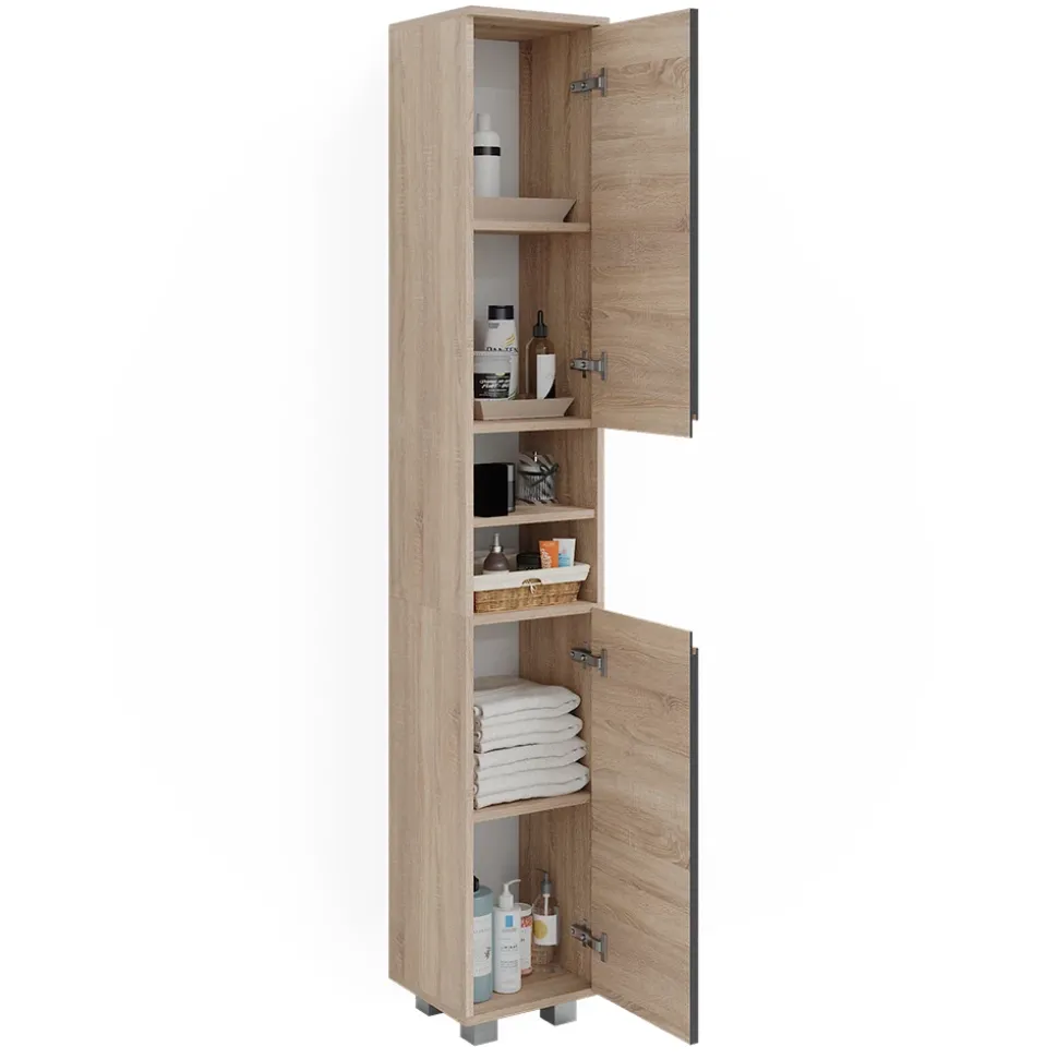 Badschrank J-Shape Sonoma 30 x 190 cm Vicco