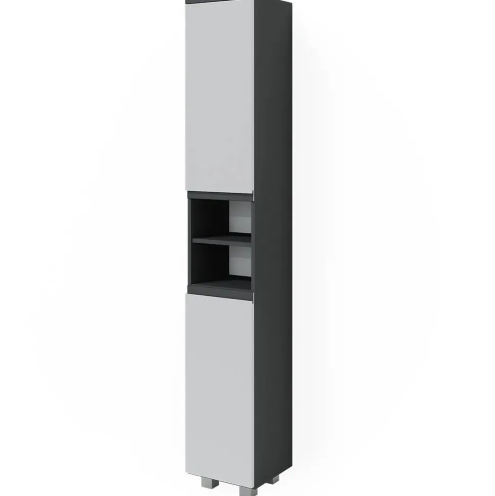 Badschrank J-Shape Weiß 30 x 190 cm Vicco