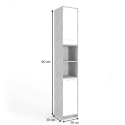 Badschrank Kiko Beton 30 x 190 cm Vicco