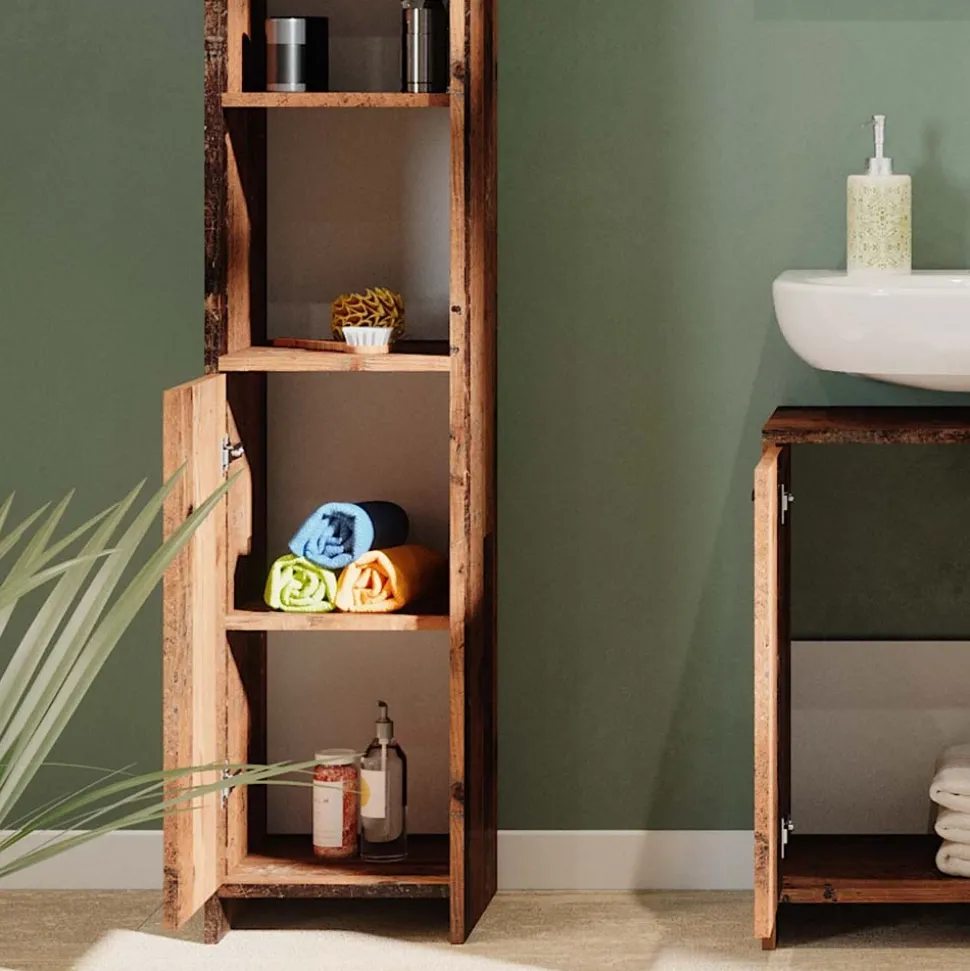 Badschrank Kiko Eiche rustikal 30 x 190 cm Vicco