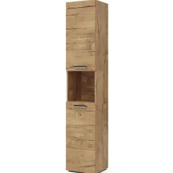 Badschrank Luna Eiche Wotan 37 x 190 cm Vicco