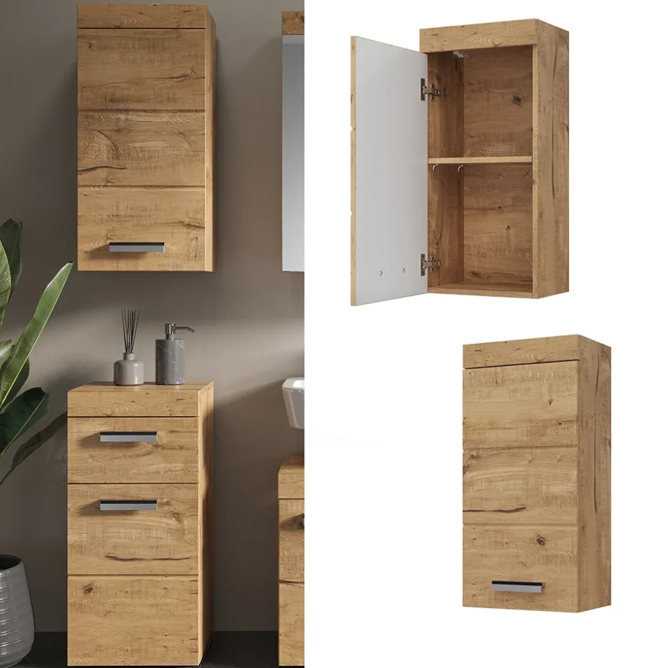Badschrank Luna Eiche Wotan 37 x 77 cm Vicco