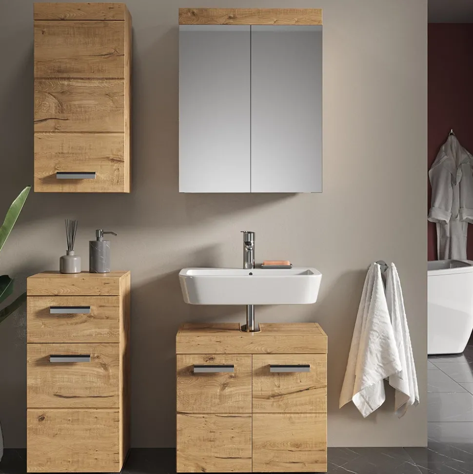 Badschrank Luna Eiche Wotan 37 x 77 cm Vicco