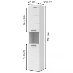 Badschrank Luna Weiß 37 x 190 cm Vicco