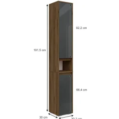 Badschrank Majest Anthrazit Hochglanz 30.2 x 191.5 cm Vicco