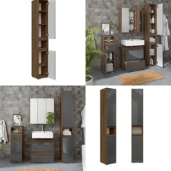 Badschrank Majest Anthrazit Hochglanz 30.2 x 191.5 cm Vicco