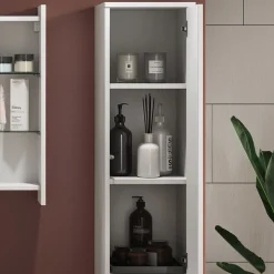 Badschrank Majest Weiß 30.2 x 191.5 cm mit Türen und offenem Fach Vicco