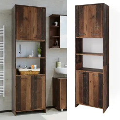 Badschrank Maris Eiche rustikal 56.1 x 190 cm Vicco