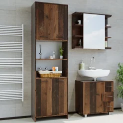 Badschrank Maris Eiche rustikal 56.1 x 190 cm Vicco