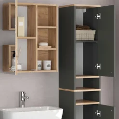 Badschrank Senyo Anthrazit 30 x 174 cm Vicco