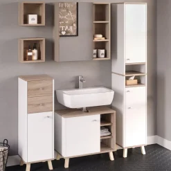 Badschrank Senyo Weiß 30 x 174 cm Vicco