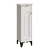 Badschrank Vanity Weiß 32 x 92 cm mit Schublade Vicco