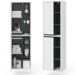 Badschrank Viola Weiß 50 x 170 cm Vicco