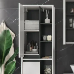 Badschrank Viola Weiß 50 x 170 cm Vicco