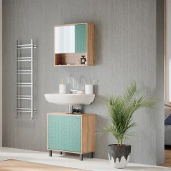 Badspiegelschrank Agasta Mintgrün 54 x 53 cm Vicco