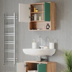 Badspiegelschrank Agasta Mintgrün 54 x 53 cm Vicco