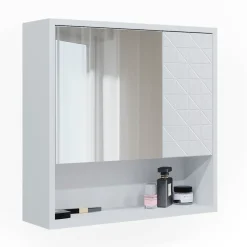 Badspiegelschrank Agasta Weiß 54 x 53 cm Vicco