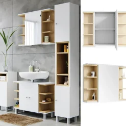 Badspiegelschrank Aquis Weiß 79.6 x 64 cm Vicco