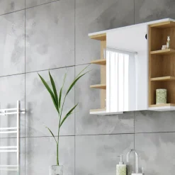 Badspiegelschrank Aquis Weiß 79.6 x 64 cm Vicco