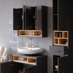 Badspiegelschrank Beatrice Anthrazit 80 x 72 cm Vicco