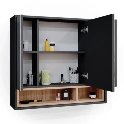 Badspiegelschrank Beatrice Anthrazit 80 x 72 cm Vicco
