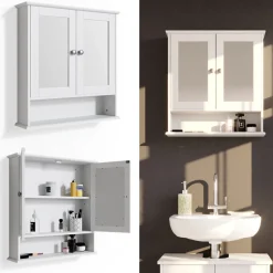 Badspiegelschrank Bianco Weiß 56 x 58 cm Vicco