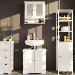 Badspiegelschrank Bianco Weiß 56 x 58 cm Vicco