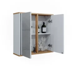 Badspiegelschrank Didi Weiß/Artisan 60 x 60 cm mit zwei Spiegeltüren Vicco