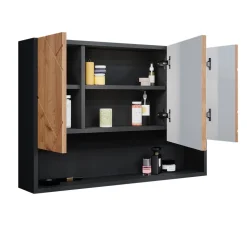 Badspiegelschrank Irma Goldkraft Eiche/Anthrazit 80.1 x 55 cm Vicco