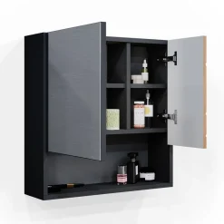 Badspiegelschrank Irma Goldkraft Eiche/Anthrazit 54 x 55 cm Vicco