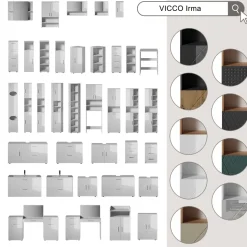 Badspiegelschrank Irma Goldkraft Eiche 54 x 55 cm Vicco