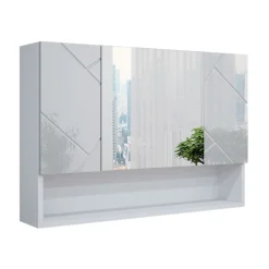 Badspiegelschrank Irma Weiß Hochglanz 80.1 x 55 cm Vicco