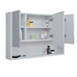 Badspiegelschrank Irma Weiß Hochglanz 80.1 x 55 cm Vicco