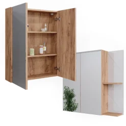 Badspiegelschrank Irma Weiß Hochglanz 80 x 75 cm Vicco