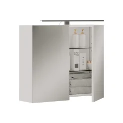 Badspiegelschrank Lavio Weiß 70 x 60 cm mit LED-Beleuchtung Vicco